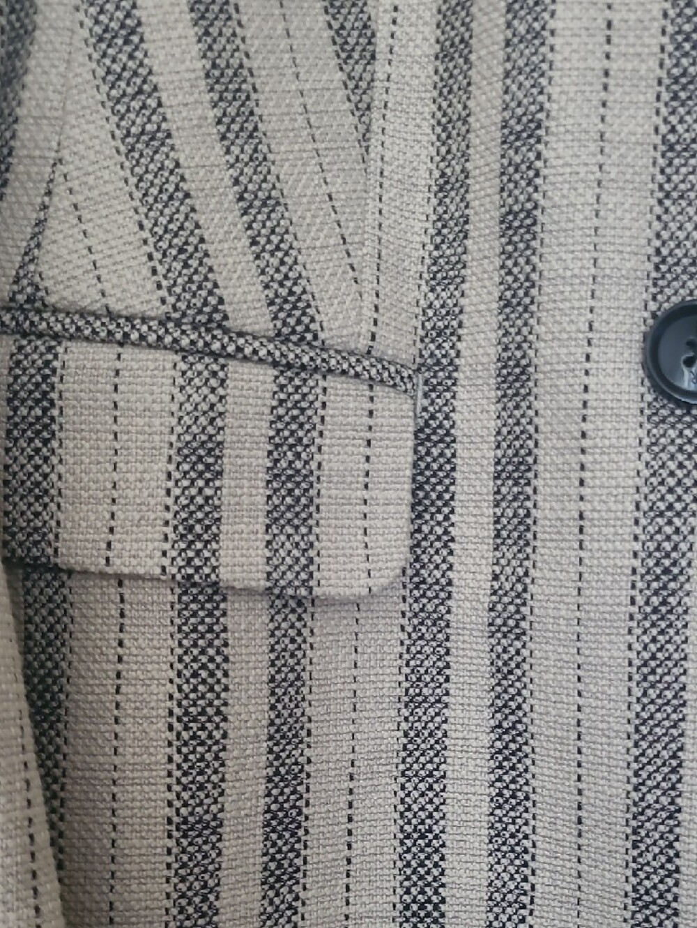 Banana Republic Striped Double-Breasted Blazer - Cream & Black - Picture 10 of 11